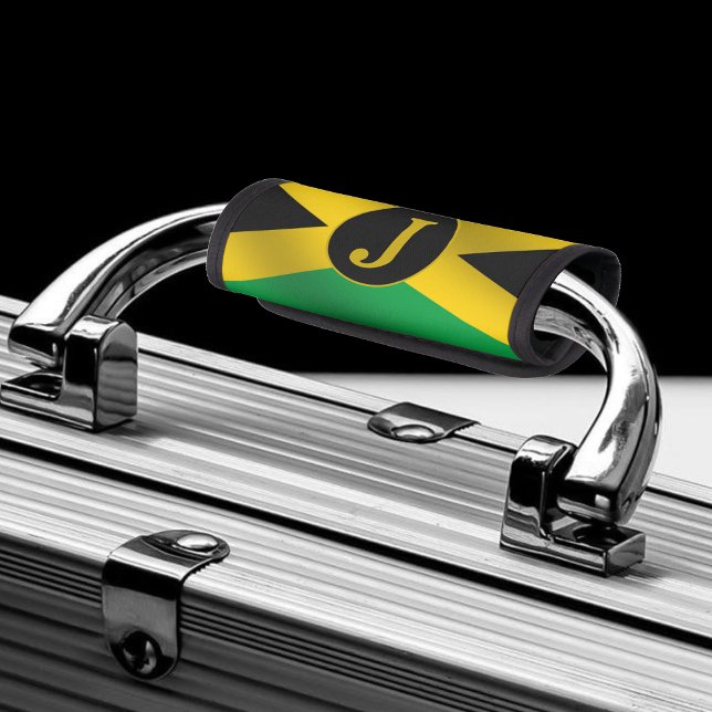Jamaican Flag Monogram Luggage Handle Wrap (Jamaican Flag Monogram Luggage Handle Wrap)