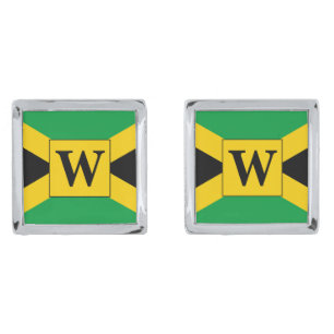 Jamaican Flag Monogram Wedding Cufflinks