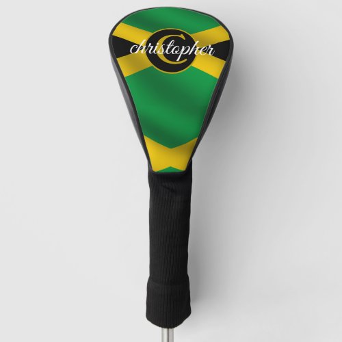Jamaican Flag Name Monogram Golf Head Cover