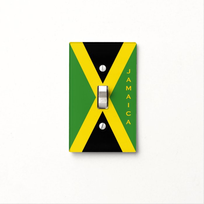 Jamaican Flag Optional Jamaica Wording Switch Plate Cover