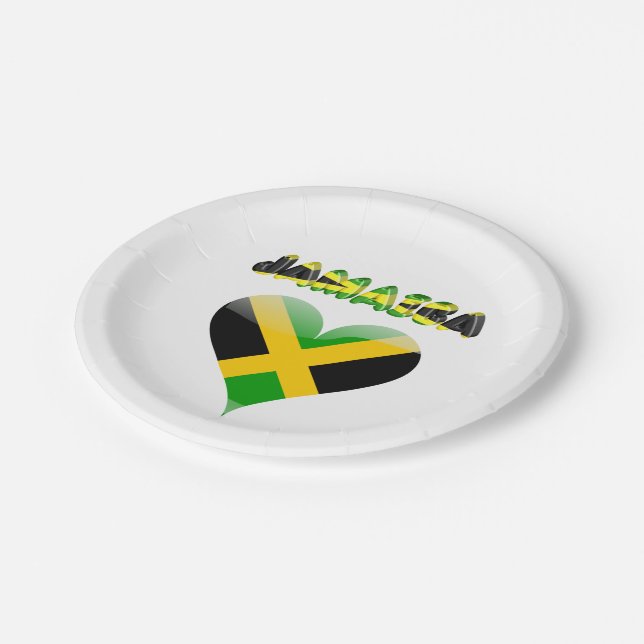 Jamaican flag paper plates (Angled)