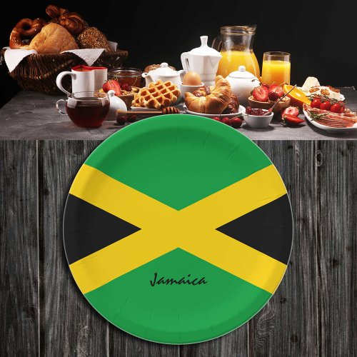 Jamaican Flag paper plates  Jamaica party sports