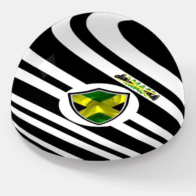 Jamaican flag paperweight (Angled)