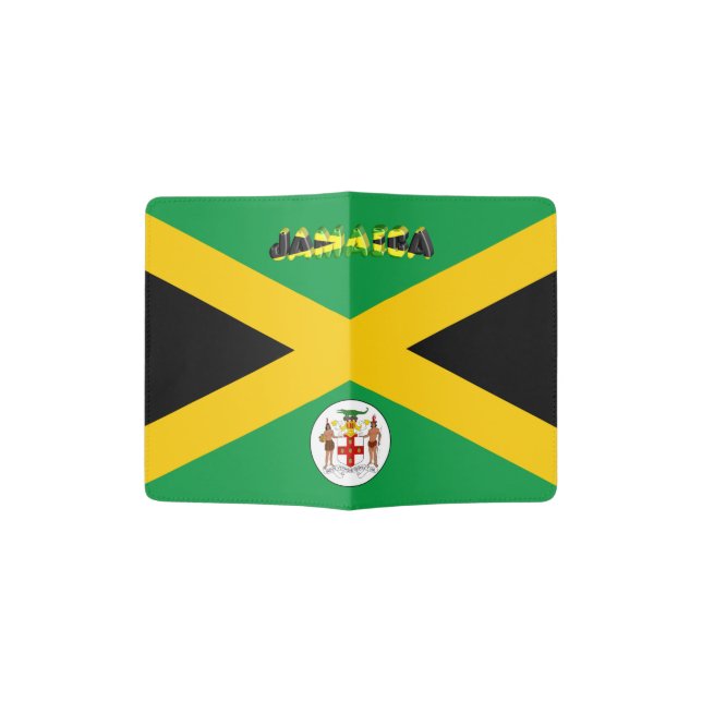 Jamaican flag passport holder (Opened)
