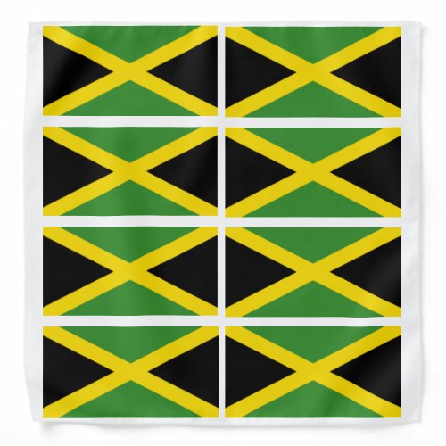 Jamaican Flag Pattern Green Yellow Black Jamaica Bandana