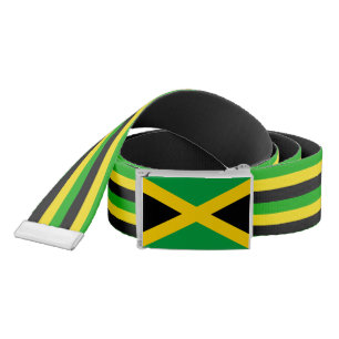 Jamaican Flag Patterned Belt