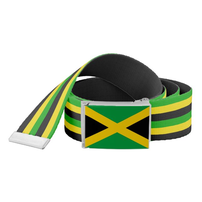Jamaican Flag Patterned Belt (Snake)