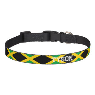 Jamaican Flag Patterned Pet Collar