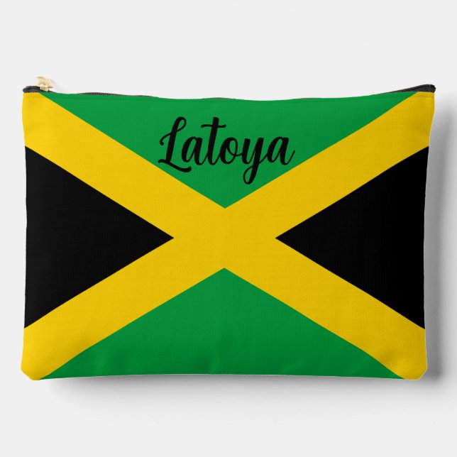 Jamaican Flag Personalised Accessory Pouch (Front)