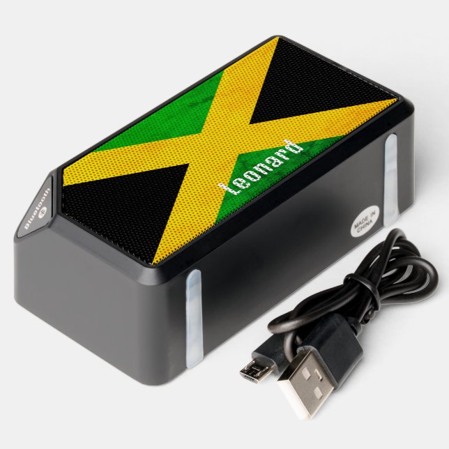 Jamaican Flag Personalised Bluetooth Speaker (Laydown)