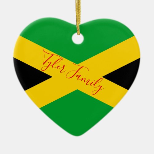 Jamaican Flag Personalized Christmas Ornament