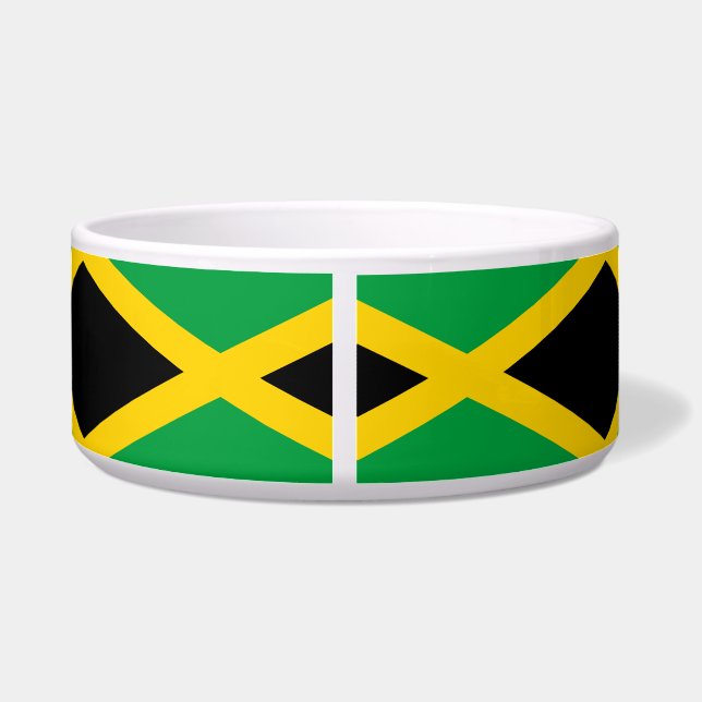 Jamaican Flag Pet Bowl (Dogs/Cats) (Back)