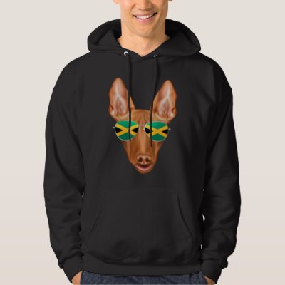 Jamaican Flag Pharaoh Hound Dog Jamaica Pocket Hoodie