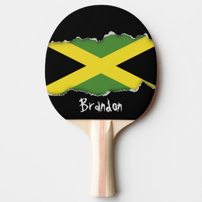 Jamaican Flag Ping-Pong Paddle (Front)