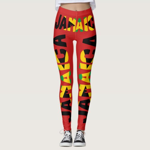 Jamaican Flag Red Leggings