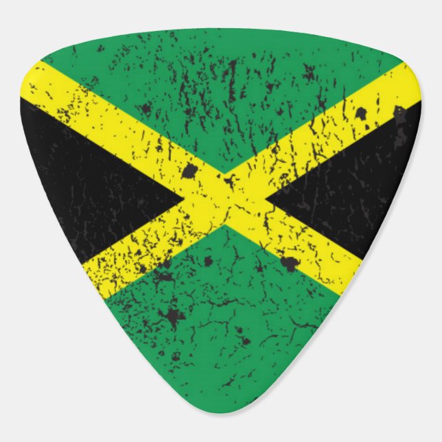 Jamaican Flag Reggae Guitar Pick Plectrum (Back)