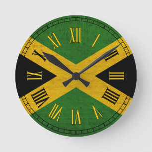 Jamaican Flag Round Clock