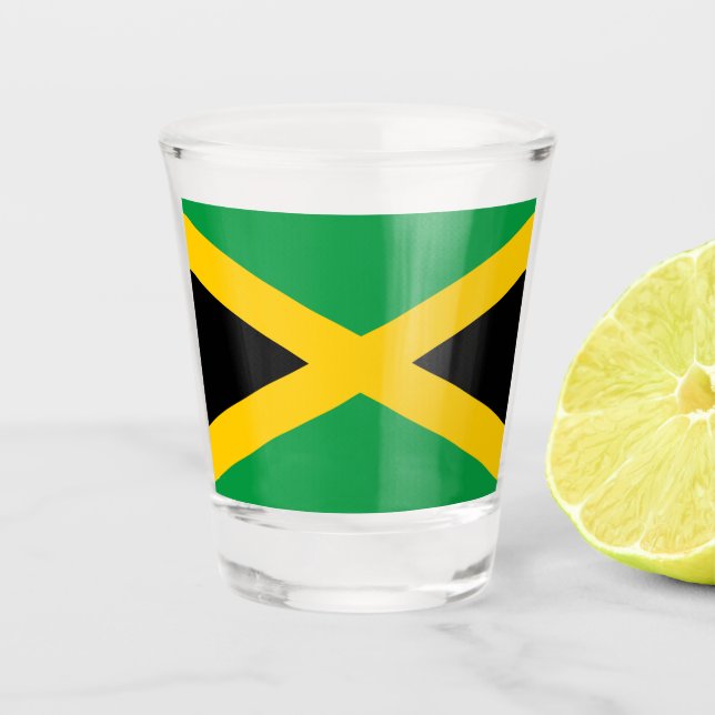 Jamaican flag shot glass (Front)