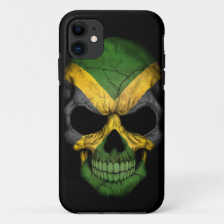 Jamaican Flag Skull on Black iPhone 11 Case