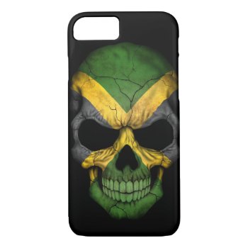 Jamaican Flag Skull On Black Iphone 8/7 Case by JeffBartels at Zazzle