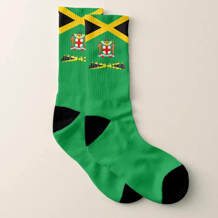 Jamaica Flag 3D Art Pattern Casual Socks Crew Socks Crazy Socks Soft Breathable For Sports Athletic Running