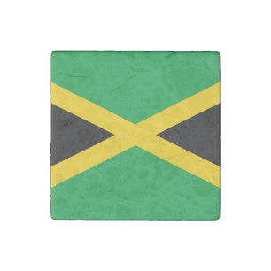 Jamaican Flag Stone Magnet