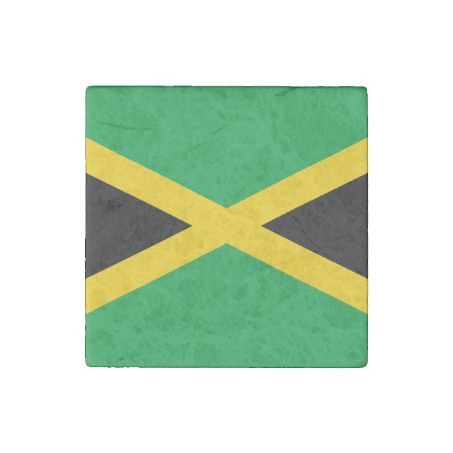 Jamaican Flag Stone Magnet (Front)