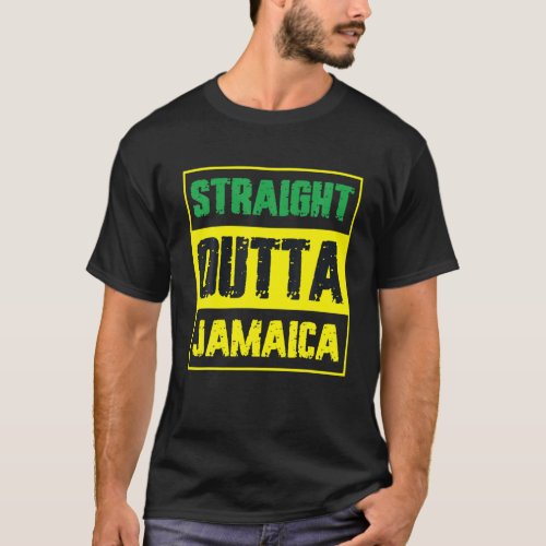 Jamaican Flag Straight Outta Jamaica Men Women Kid T_Shirt