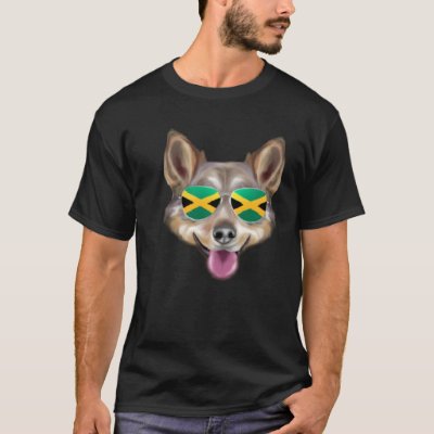 Jamaican Flag Swedish Vallhund Dog Jamaica Pocket T-Shirt