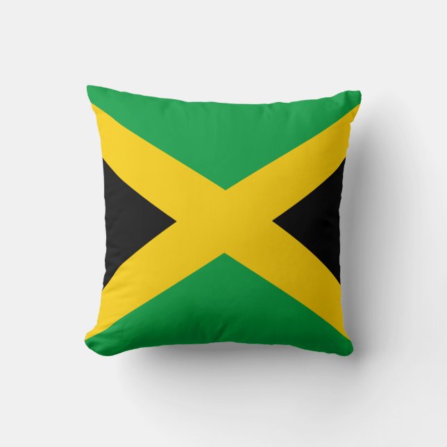 Jamaican Flag Throw Pillow (Front)