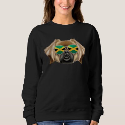 Jamaican Flag Tibetan Spaniel Dog Jamaica Pocket Sweatshirt