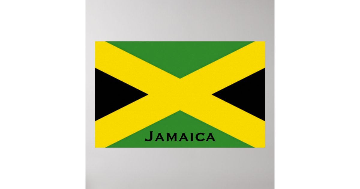 Jamaican Flag To The Edge with Jamaica Word Poster | Zazzle.com