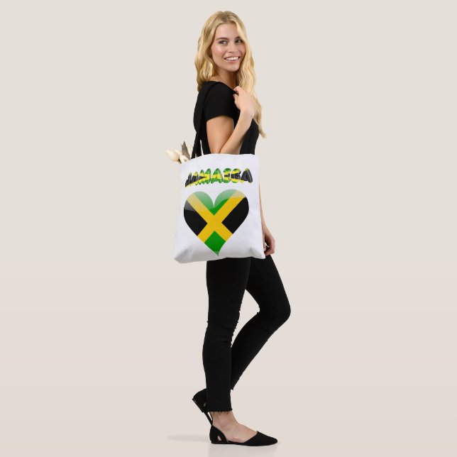 Jamaican flag tote bag (On Model)