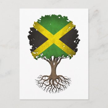 Jamaican Flag Tree Of Life Customizable Postcard by UniqueFlags at Zazzle