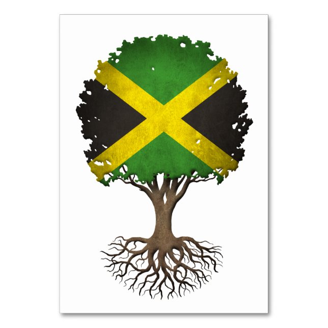 Jamaican Flag Tree of Life Customizable Table Number (Front)