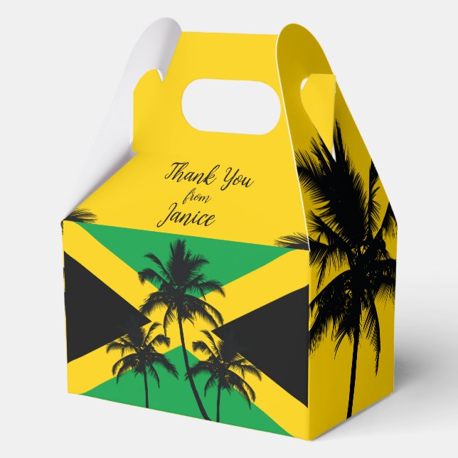Jamaican Flag Tropical Thank You Favor Boxes (Front)
