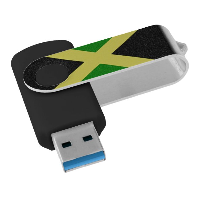 Jamaican Flag USB Flash Drive (Angled)