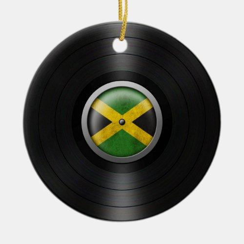 Jamaican Flag Vinyl Record Album Graphic Ceramic Ornament