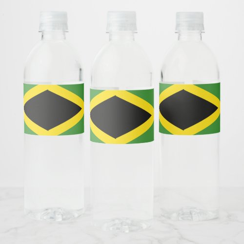 Jamaican Flag Water Bottle Label