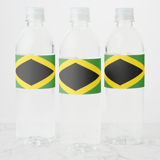 Jamaican Flag Water Bottle Label (Bottles)