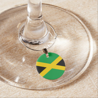 Jamaican Flag Wine Glass Charm, Jamaica Charm