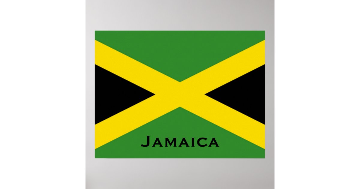 Jamaican Flag with Jamaica Word World Flags Poster | Zazzle.com