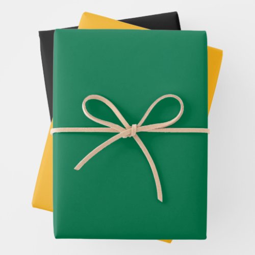 Jamaican Flag Yellow Green and Black Wrapping Paper Sheets