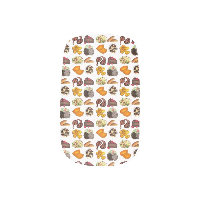 Jamaican Foods Caribbean Island Cuisine Print Minx Nail Art (Left Thumb)