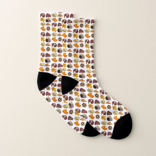 Jamaican Foods Caribbean Island Cuisine Print Socks