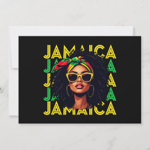 Jamaican Girl Jamaica Flag Proud Jamaican Women Invitation