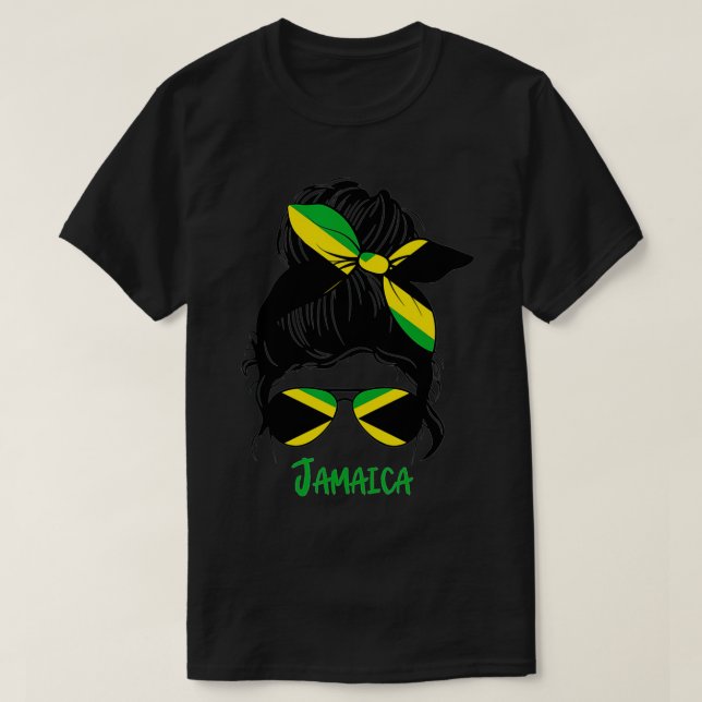 Jamaican Girl Jamaica girl Jamaica woman flag  T-Shirt (Design Front)
