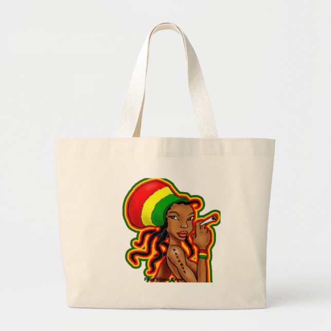 jamaican girl large tote bag (Front)
