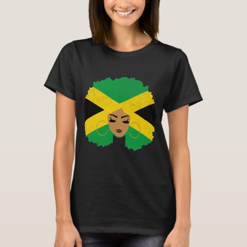 Jamaican Girl Proud Jamaica Women Jamaica Flag  T_Shirt
