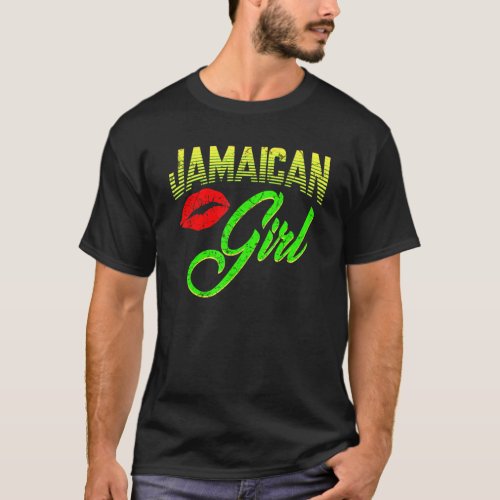 Jamaican Girl Proud Jamaica Women Vintage Jamaica  T_Shirt